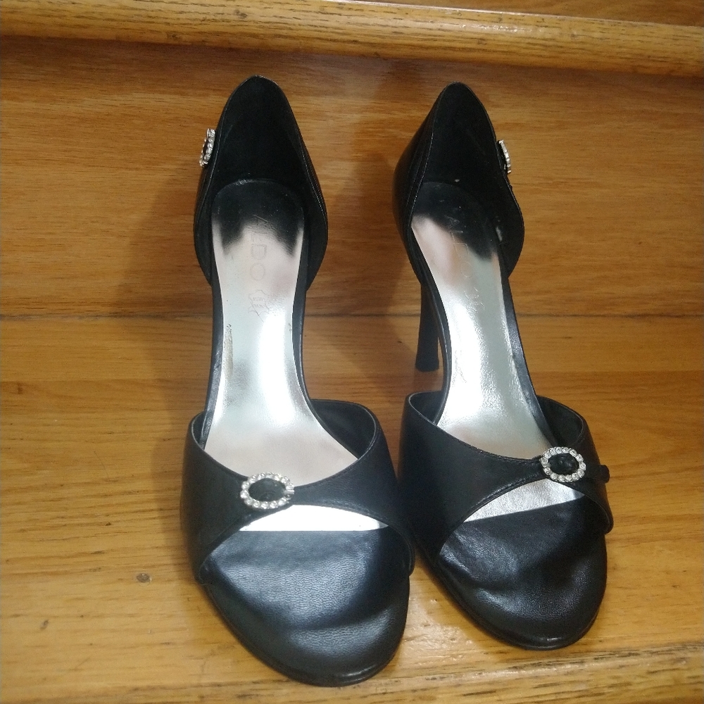 ALDO women's black heels sandals - Picture 3 of 6
